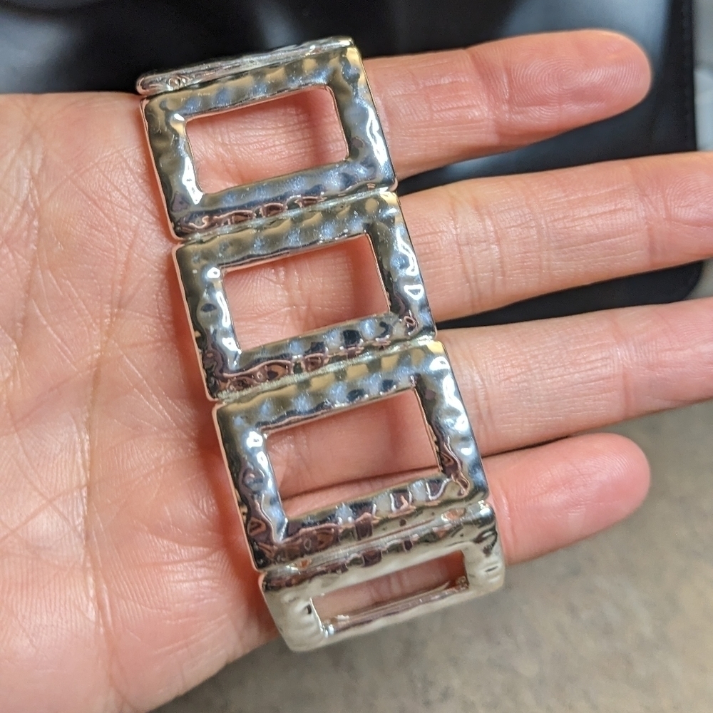 Bold Elements Silver Tone Textured Bracelet